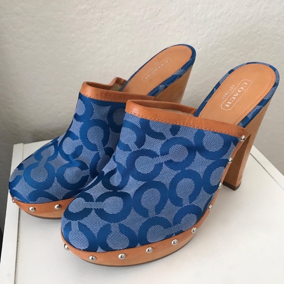 NEW Coach Wooden Platform Mules - Picture 2 of 5